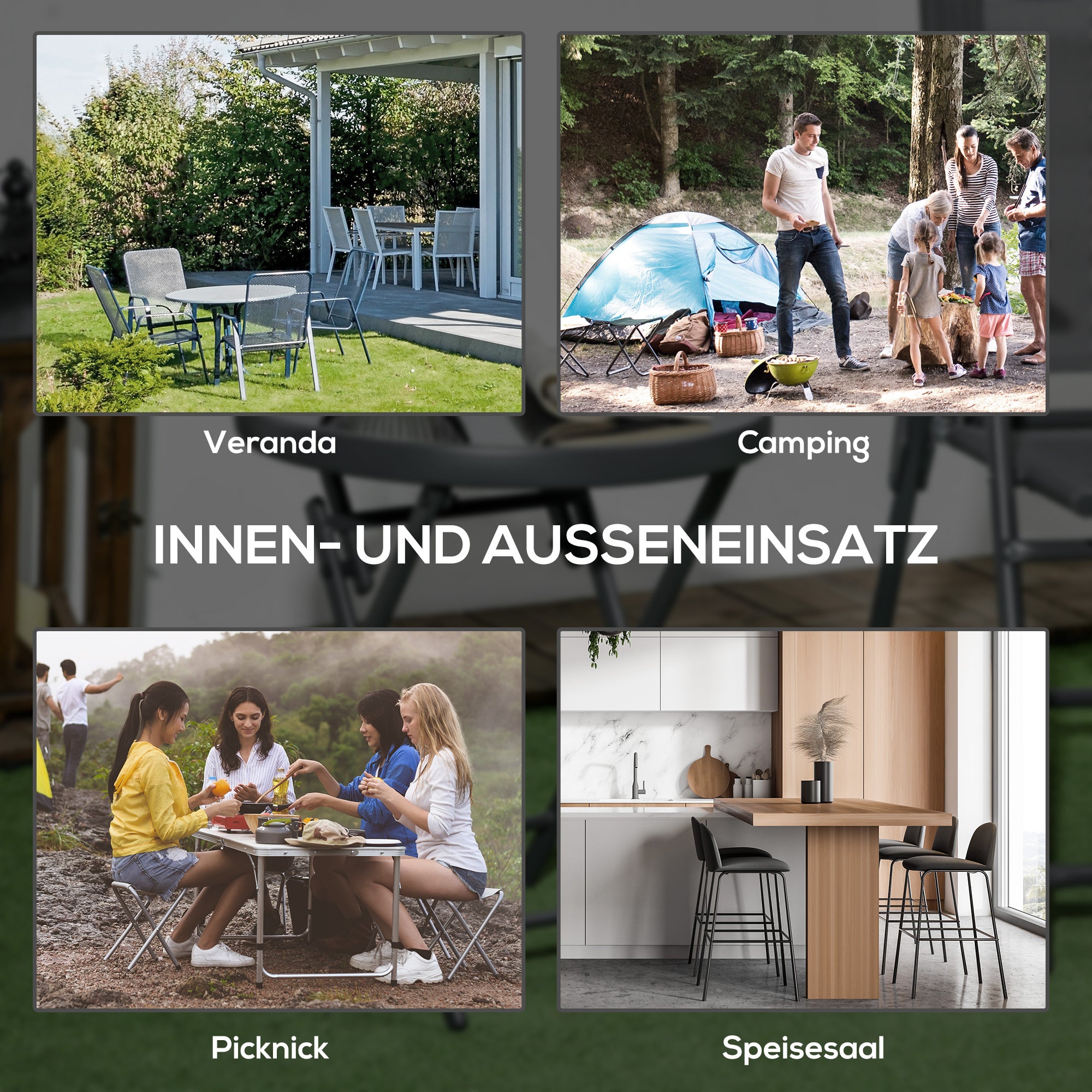 Folding Table Side Table Glass Top Black