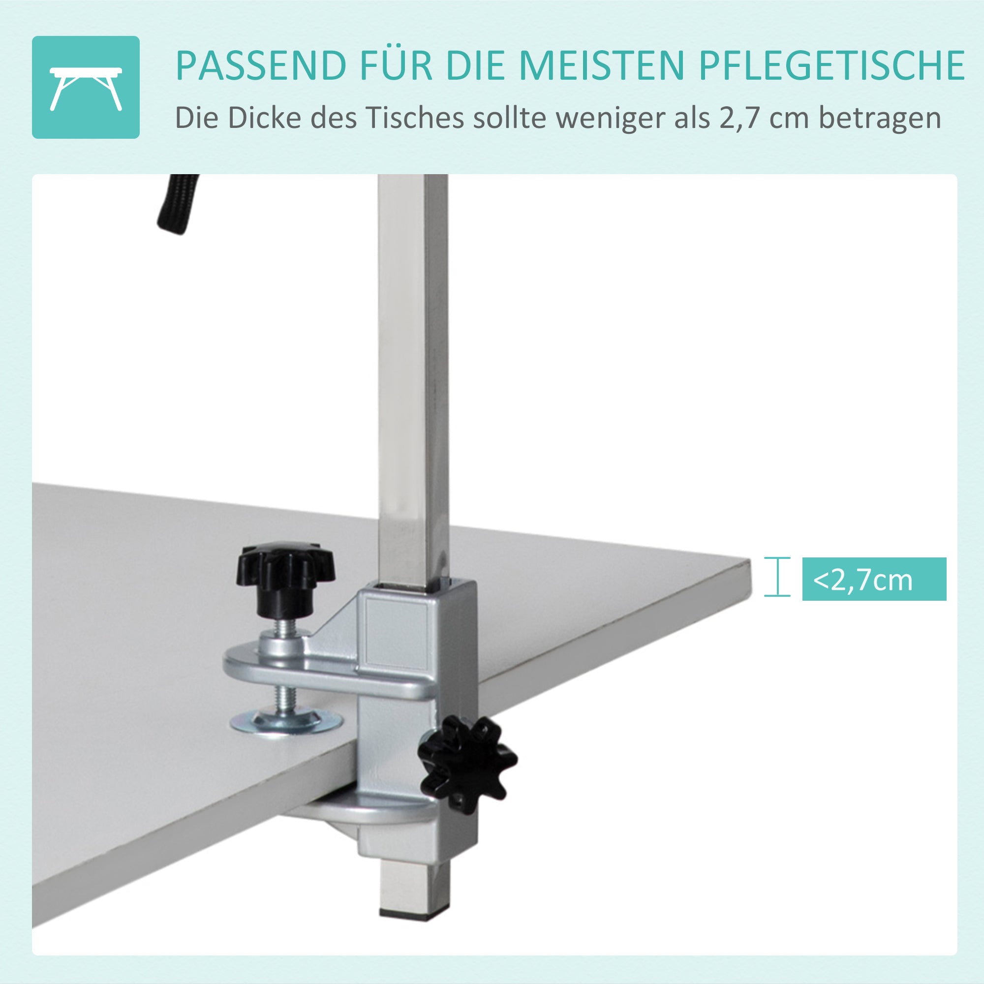 Pet Grooming Arm, Foldable Adjustable with Clamp & Haunch Holder, for Medium Dogs