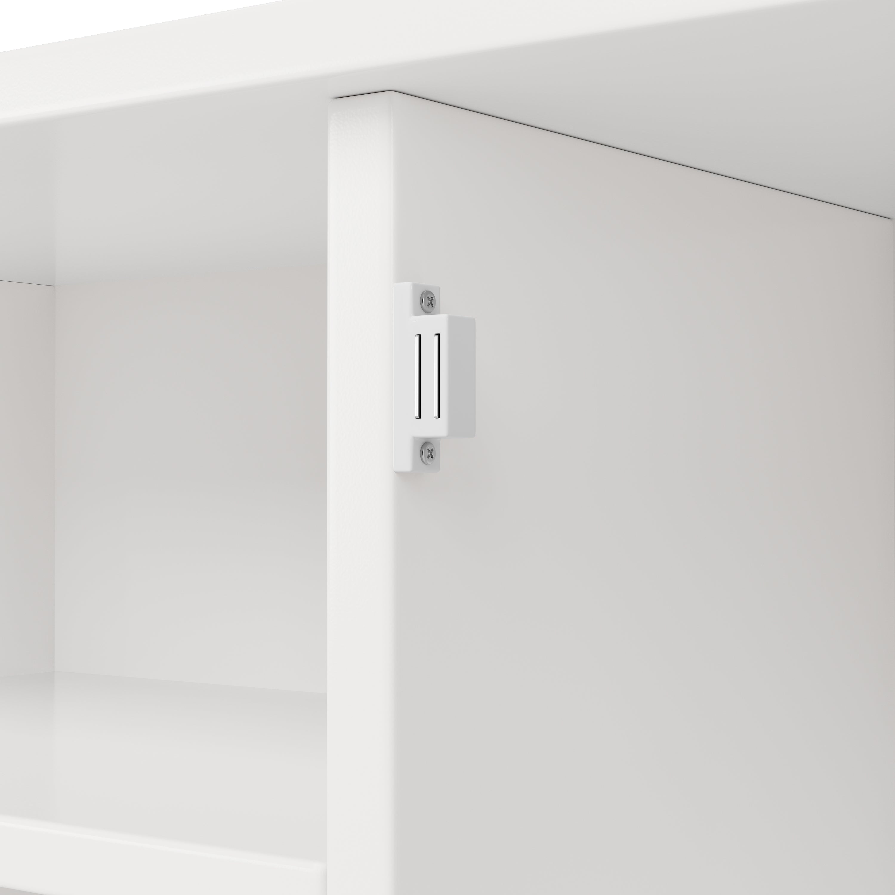 Tall Kitchen Cabinet Buffet Wine Rack Adjustable Shelves 4 Doors 2 Drawers - White