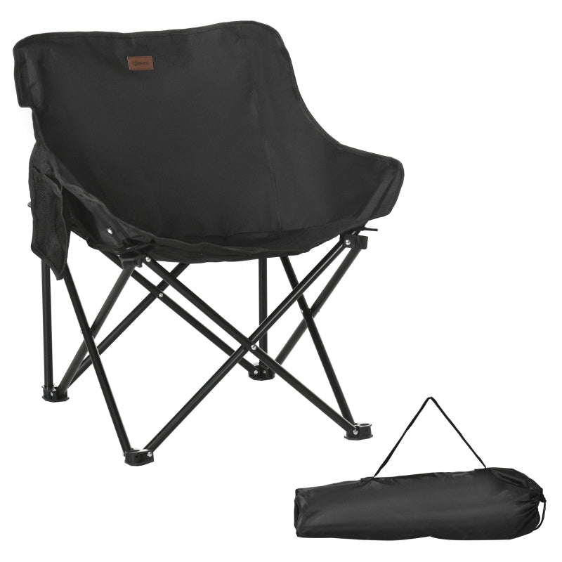 Camping Chair, Lightweight Folding with Carrying Bag and Pocket, Black