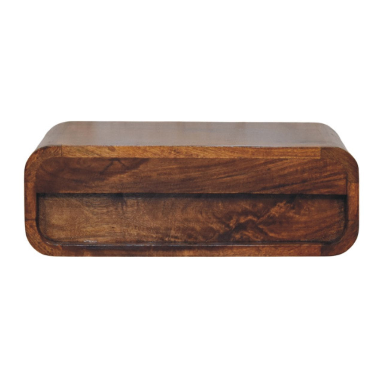 Solid Wood Avora Wall-Mounted 1 Drawer Nightstand, Dark Brown