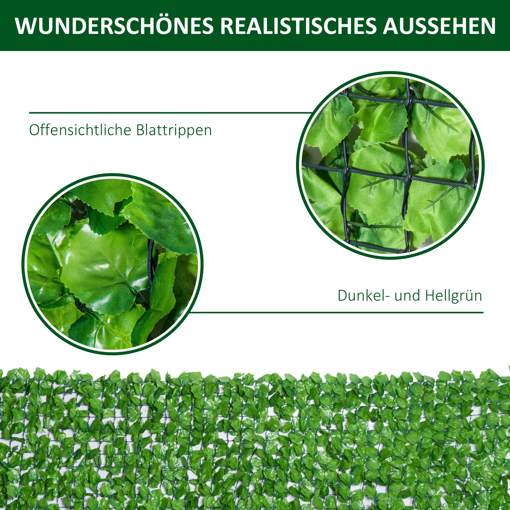 Privacy Hedge Artificial Hedge 300x100cm UV-resistant, light green