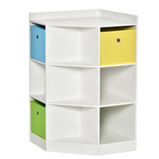 Children's Corner Shelf 3 Storage Boxes Toy Storage White