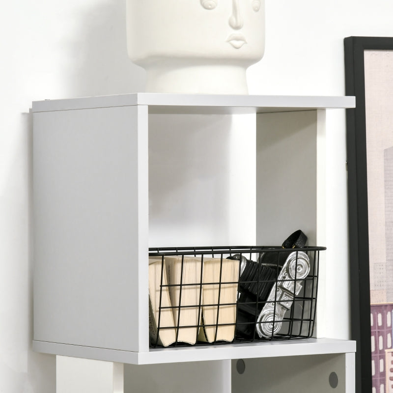 Bookshelf 5-Tier Freestanding Storage Shelving White and Light Grey