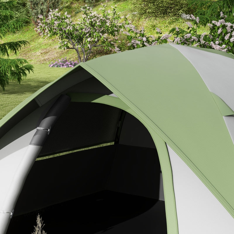 Two Man Single Room Dome Tent, with Accessories, Green/Grey