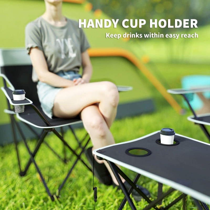 Four-Piece Portable Folding Picnic Table Set - Grey