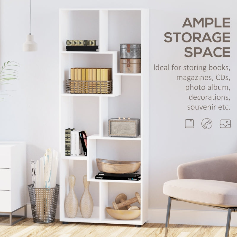 8-Cube Bookcase Tall Display Shelf Standing Storage Rack 70 x 24 x 178cm White