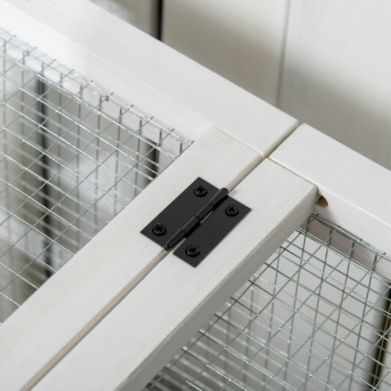 Small Animal Hutch for Dwarf Rabbits, Guinea Pigs, with Wheels, Coffee