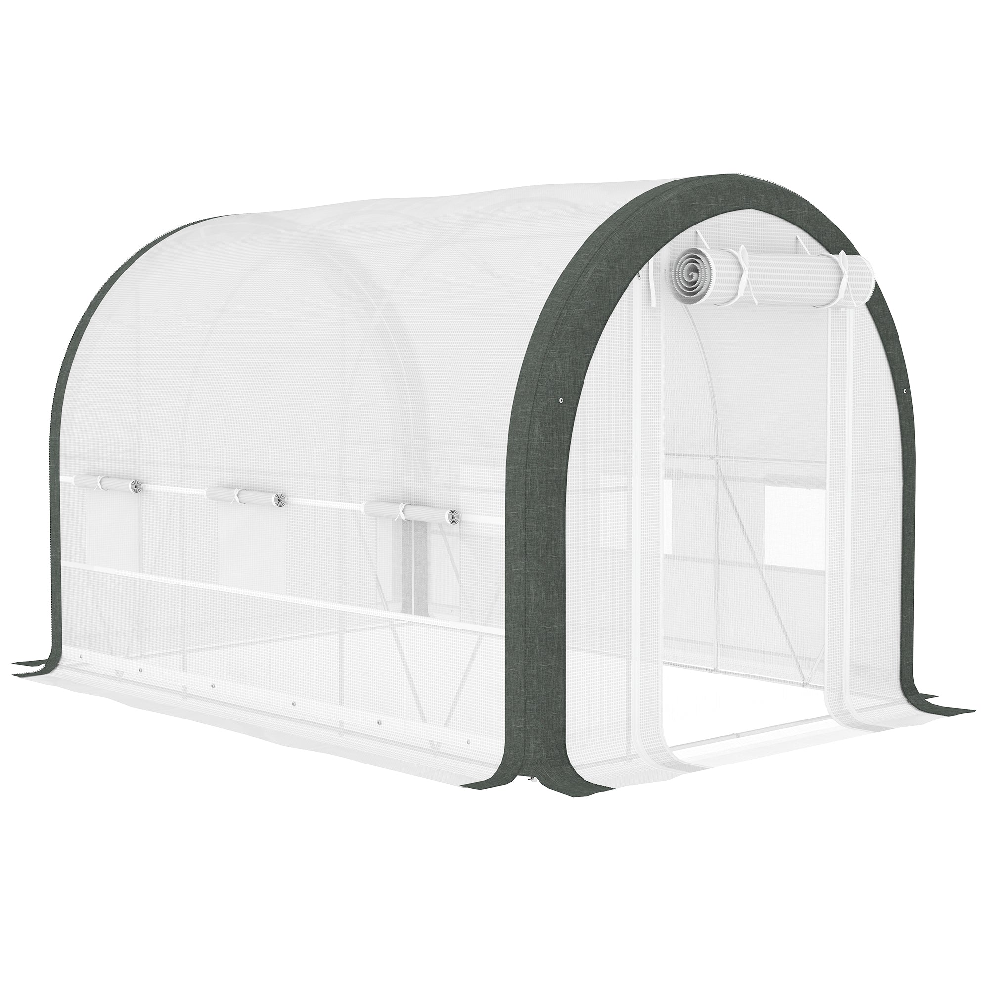 3 x 2m Walk-In Tunnel Greenhouse White