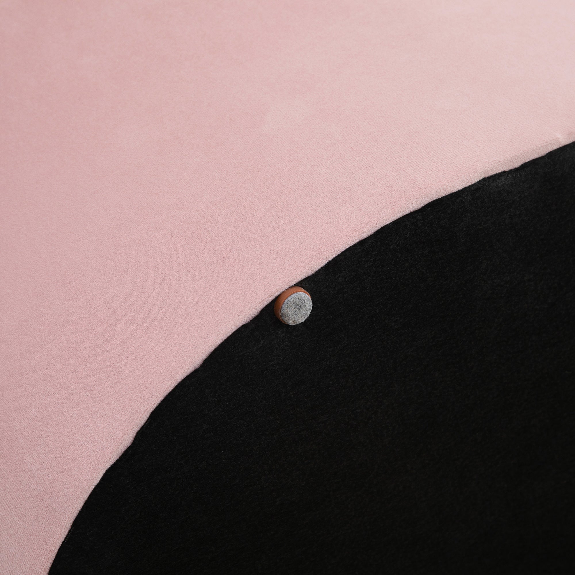 Upholstered Bench with Storage, Oval Shape, Velvet Polyester