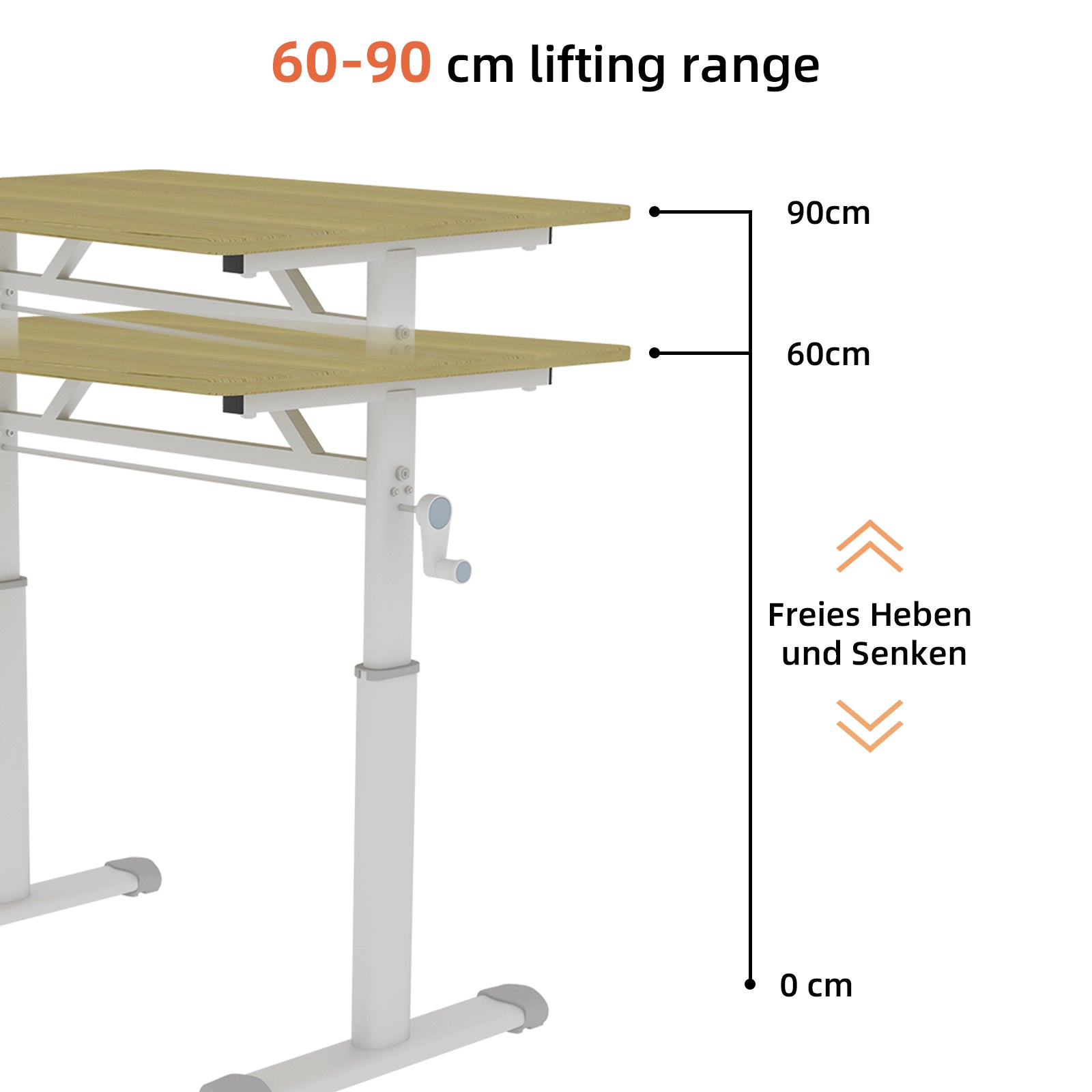 Adjustable Study Desk, Height-Adjustable Multi-Purpose Home/Office, Compact Design