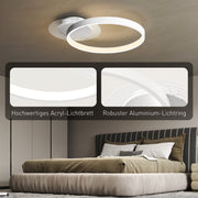 Ceiling Lamp, two-ring design for bedroom living room, white