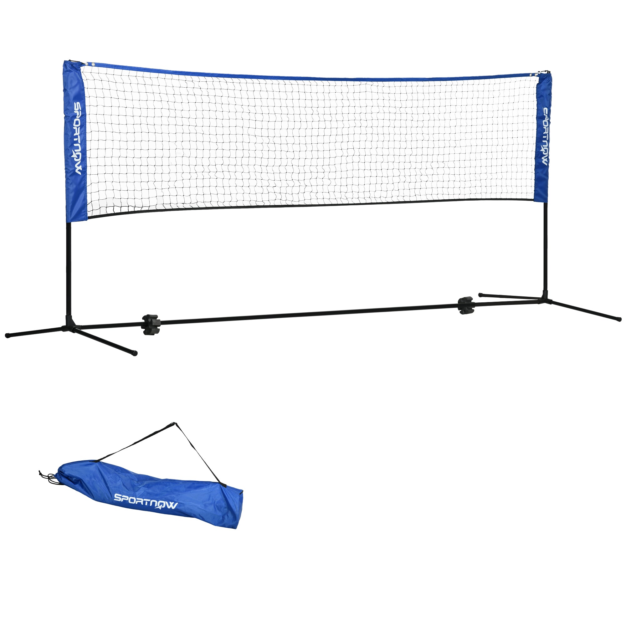 SPORTNOW Badminton Net Set, Foldable & Height-Adjustable for Indoor/Outdoor, Polyester