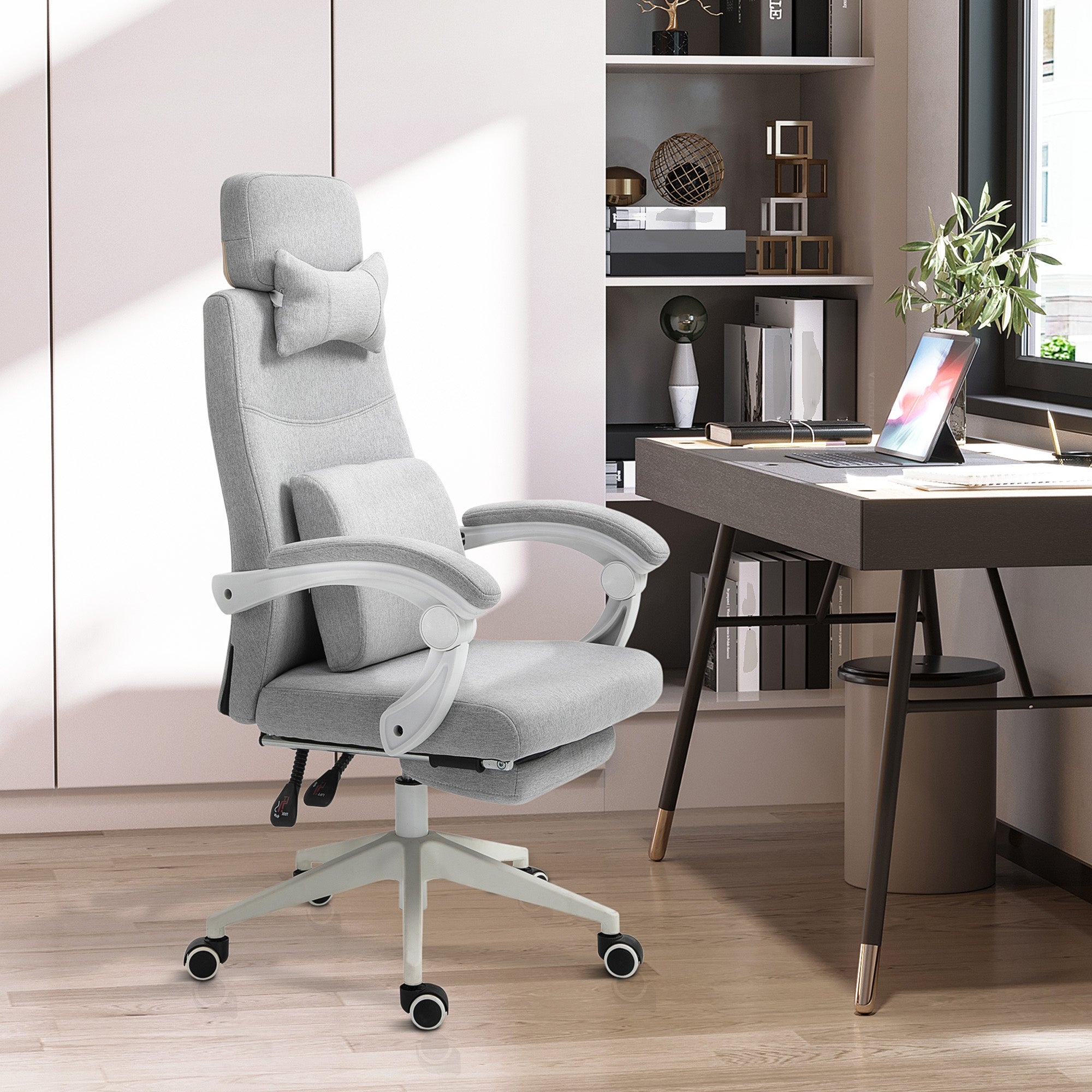 Office/Gaming Chair, Ergonomic with Casters, Polyester/Foam