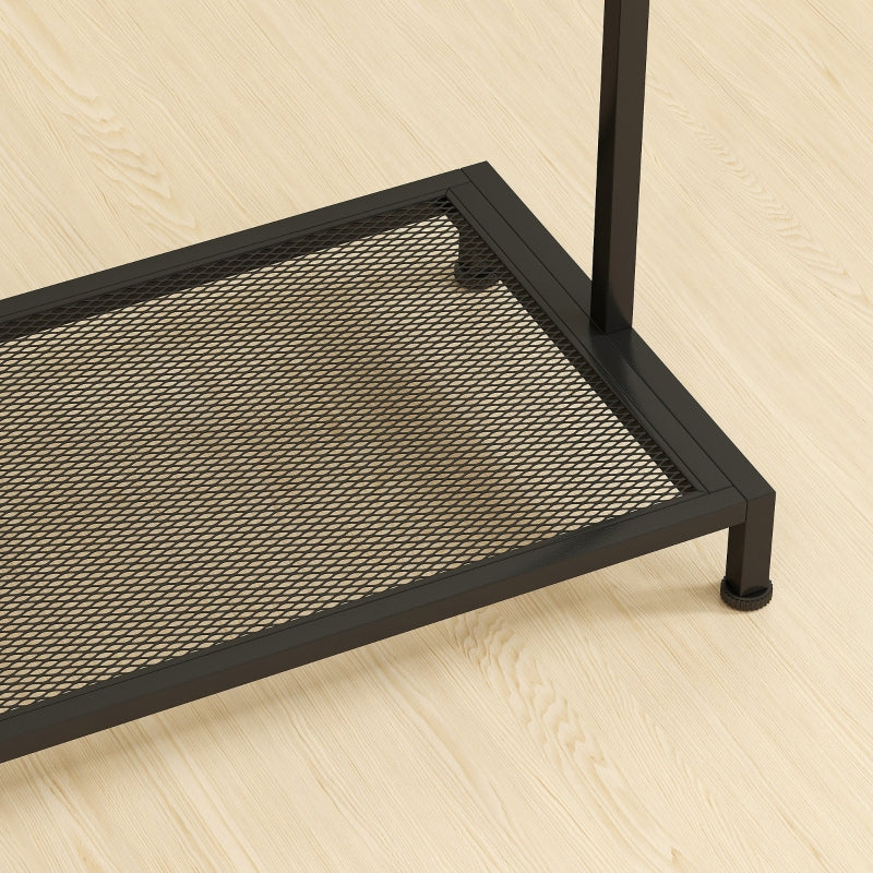 Coat Rack, Clothes Rail Shoe Rack Storage, Oak