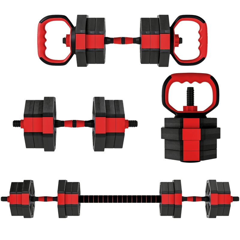 Dumbbell Set 4-in-1 Adjustable 20kg with Barbell