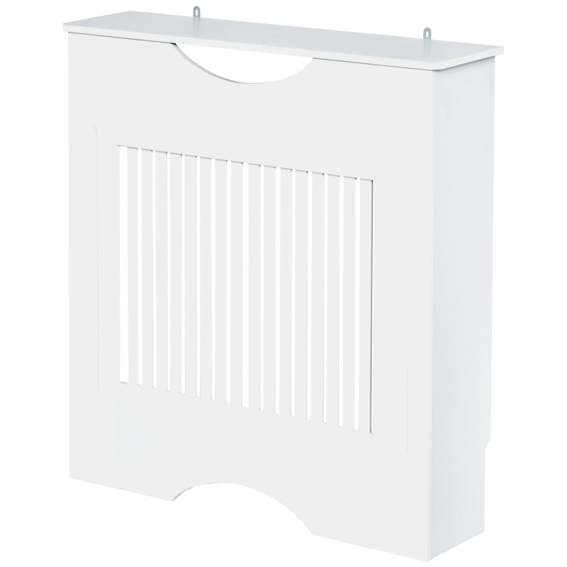 Radiator Cover Heater Cabinet Modern Slatted MDF White