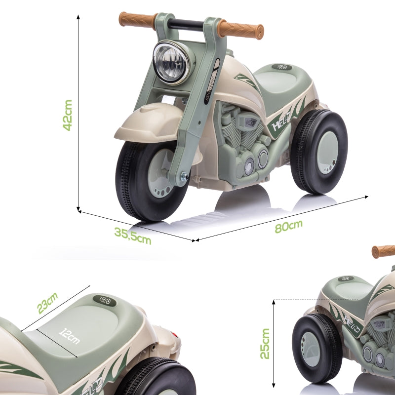 Ride-on Car with Motorcycle Design, Music and Bubbles, Cream White