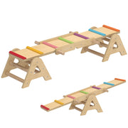 2-in-1 Balance Board Seesaw Rocker 133x38x24cm - Wooden