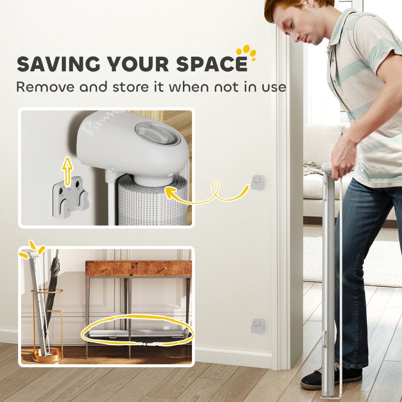 Retractable Stair Gate, Extends Up to 140 cm Wide, Grey