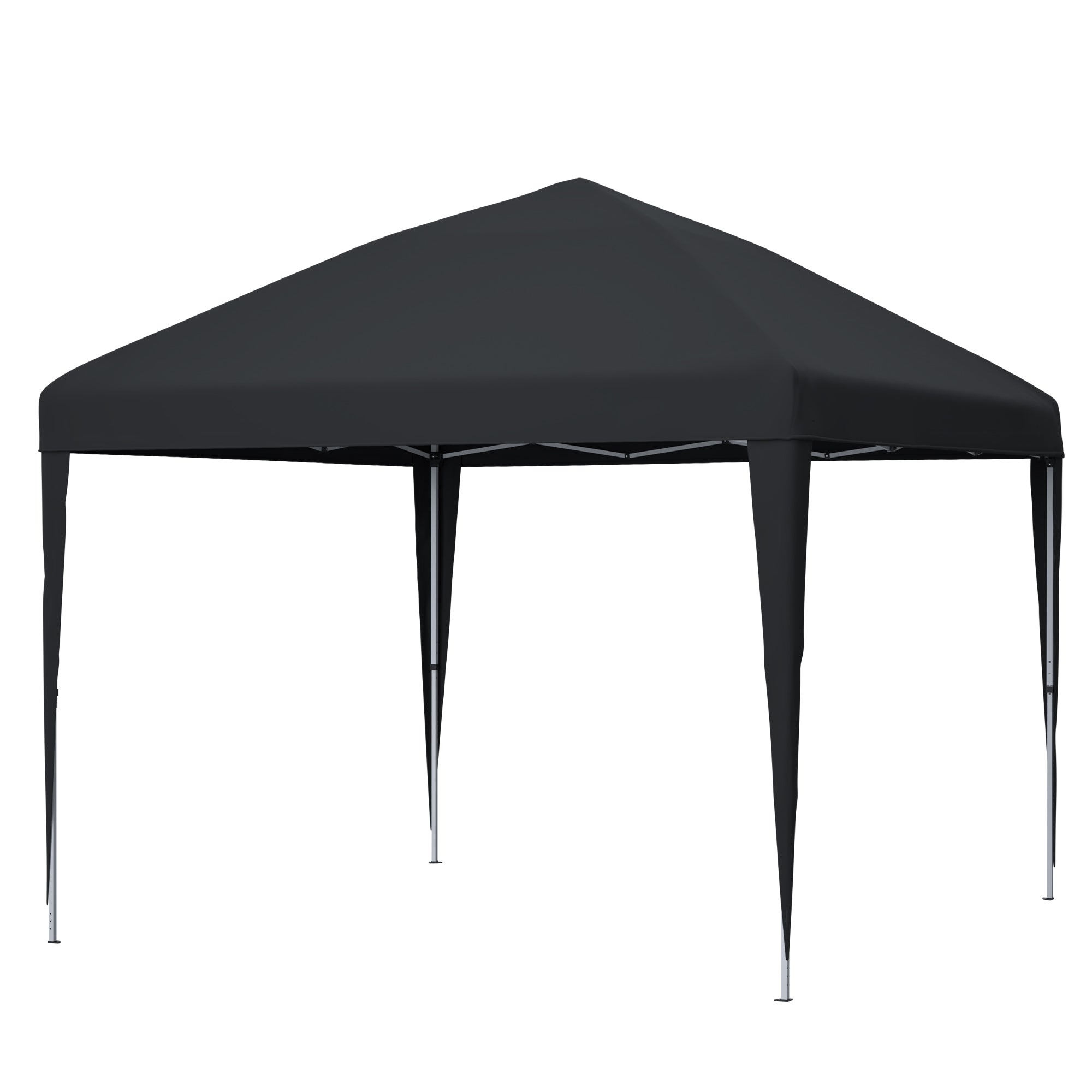 Pop-up Gazebo 3x3m Height-adjustable Folding Garden with Sandbags and Carrying Bag Black
