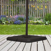 Umbrella Weight Stand, 4-Piece Fillable up to 120kg, HDPE Black