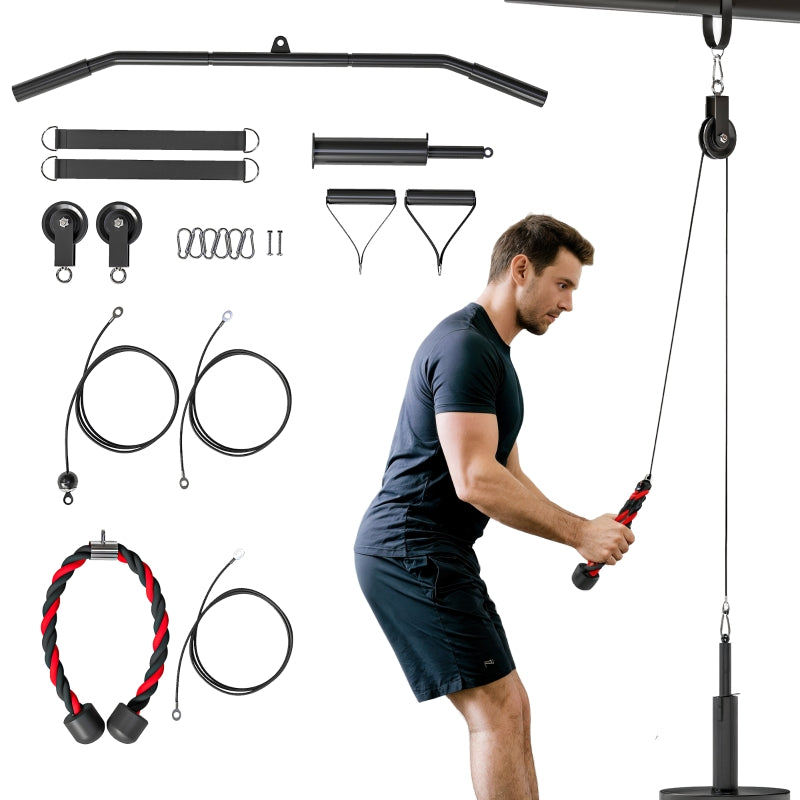 Fitness Lat Pulldown Cable Pulley System Home Strength Training