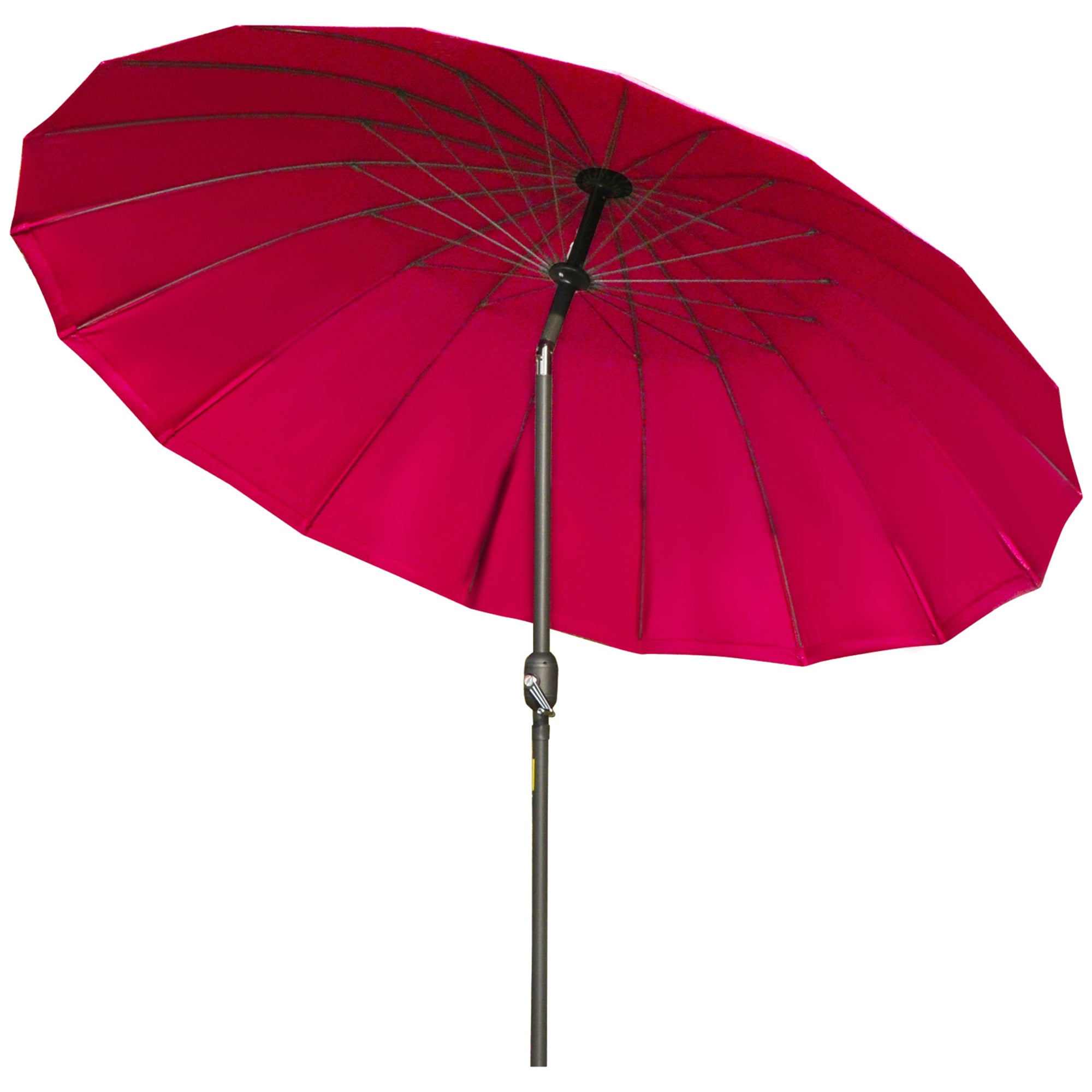 Shanghai Garden Parasol Umbrella, 2.5m Crank & Tilt Adjustable Sun Shade, Red