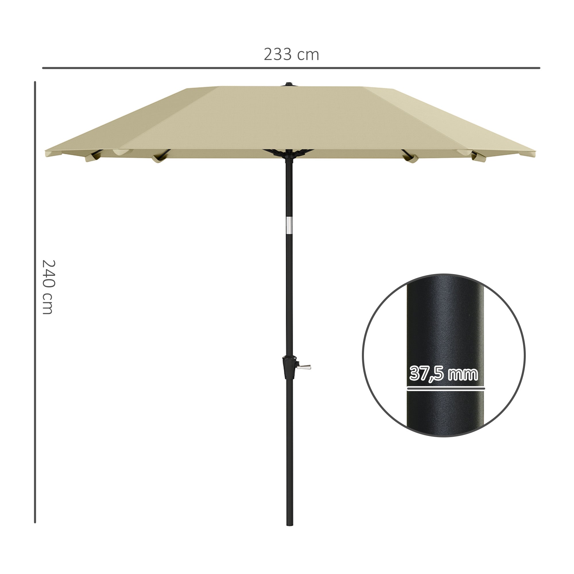 Parasol, Octagonal Folding Beach Patio, Beige