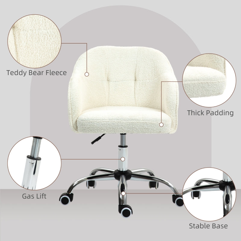 Teddy Fleece Office Chair 46-56 cm - Cream