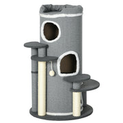 Cat Scratching Barrel 99cm with Bed & Play Ball, Grey