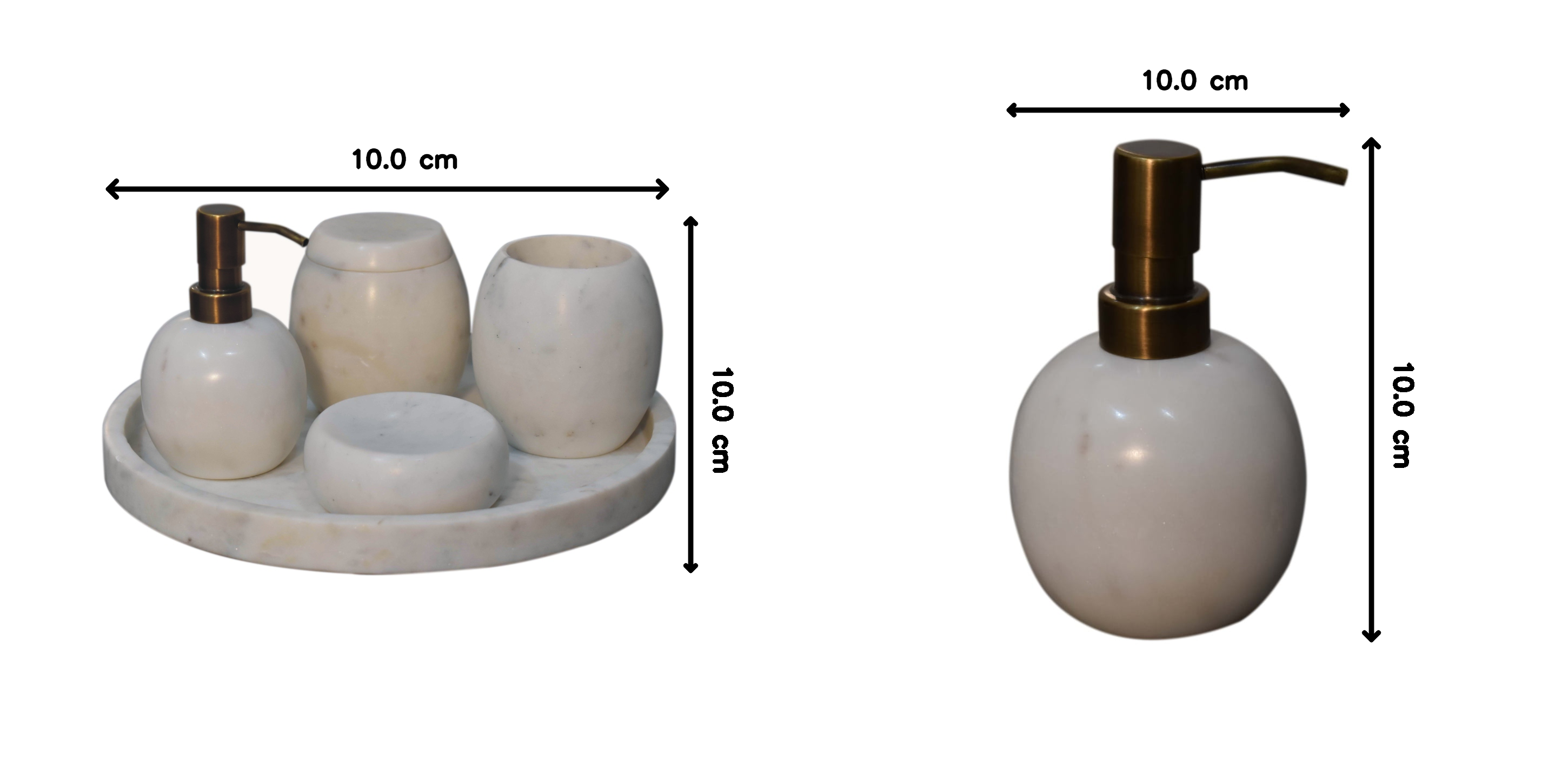 Bathroom Set 5 Piece Accessories White Marble