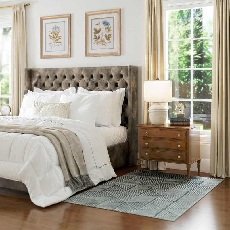 Rug Modern Style Washable Area Dark Grey