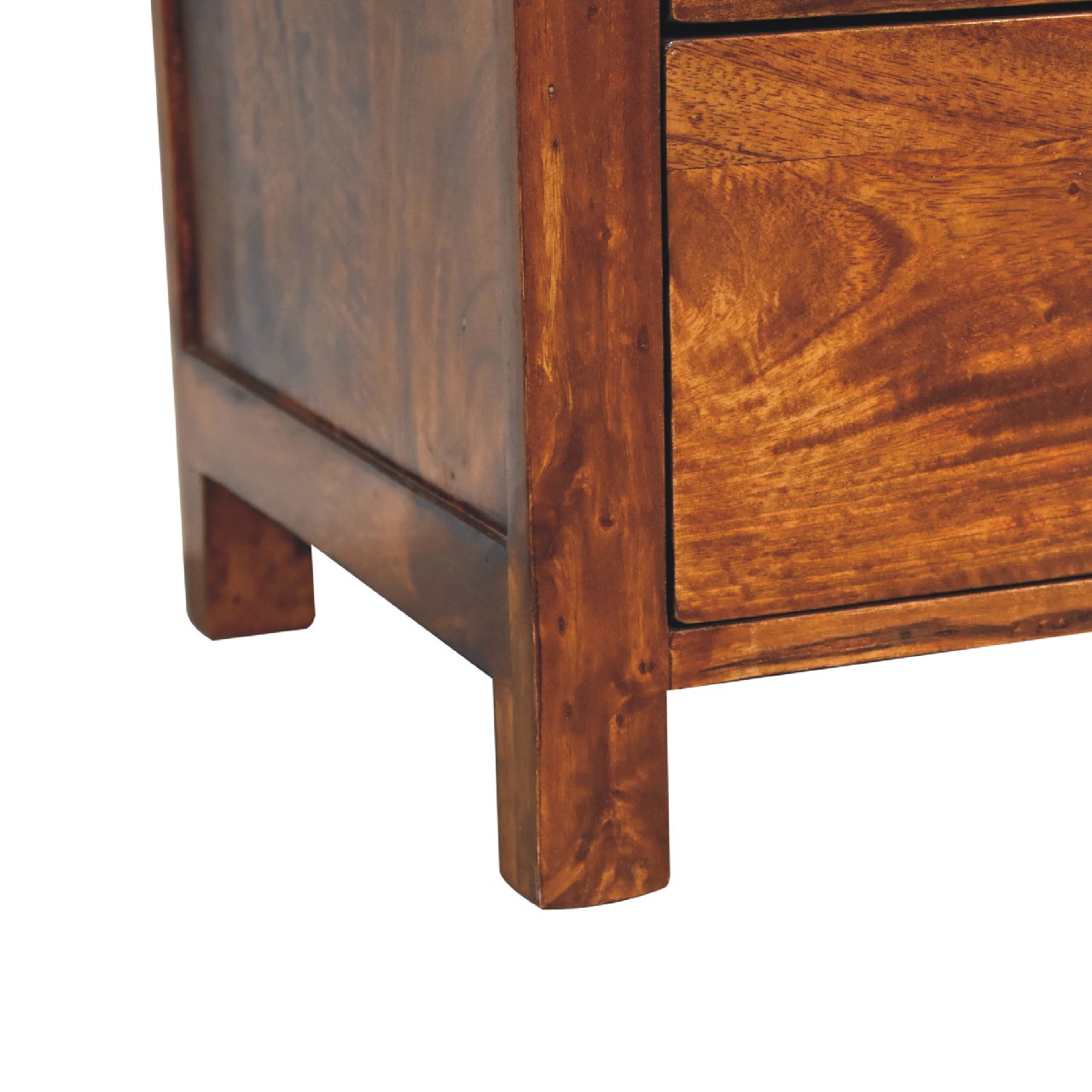 Aspen 3 Drawer Bedside, Solid Wood Brown
