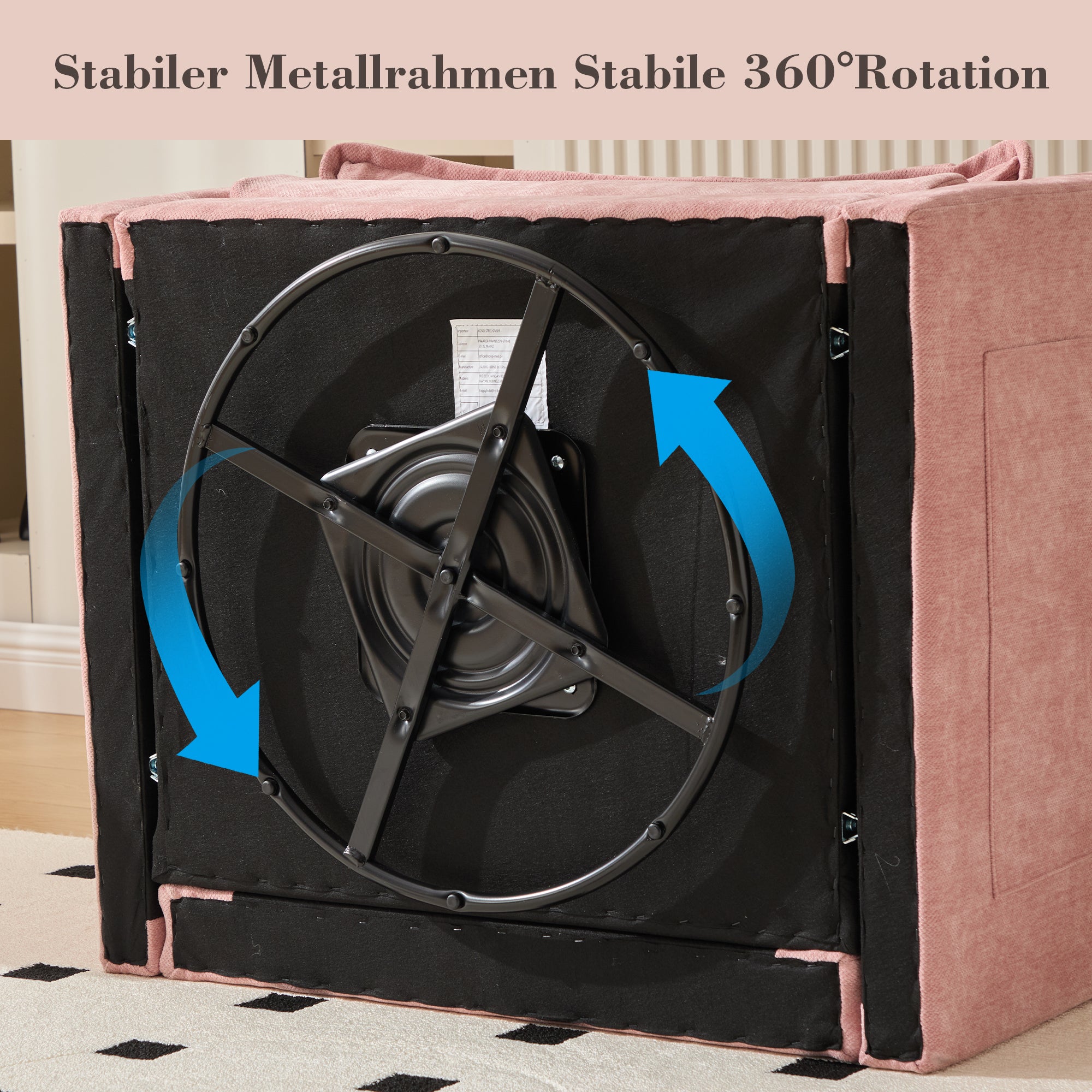 Lounge Chair, 360° Rotating Single Sofa with Armrests & Cushions, Modern Style