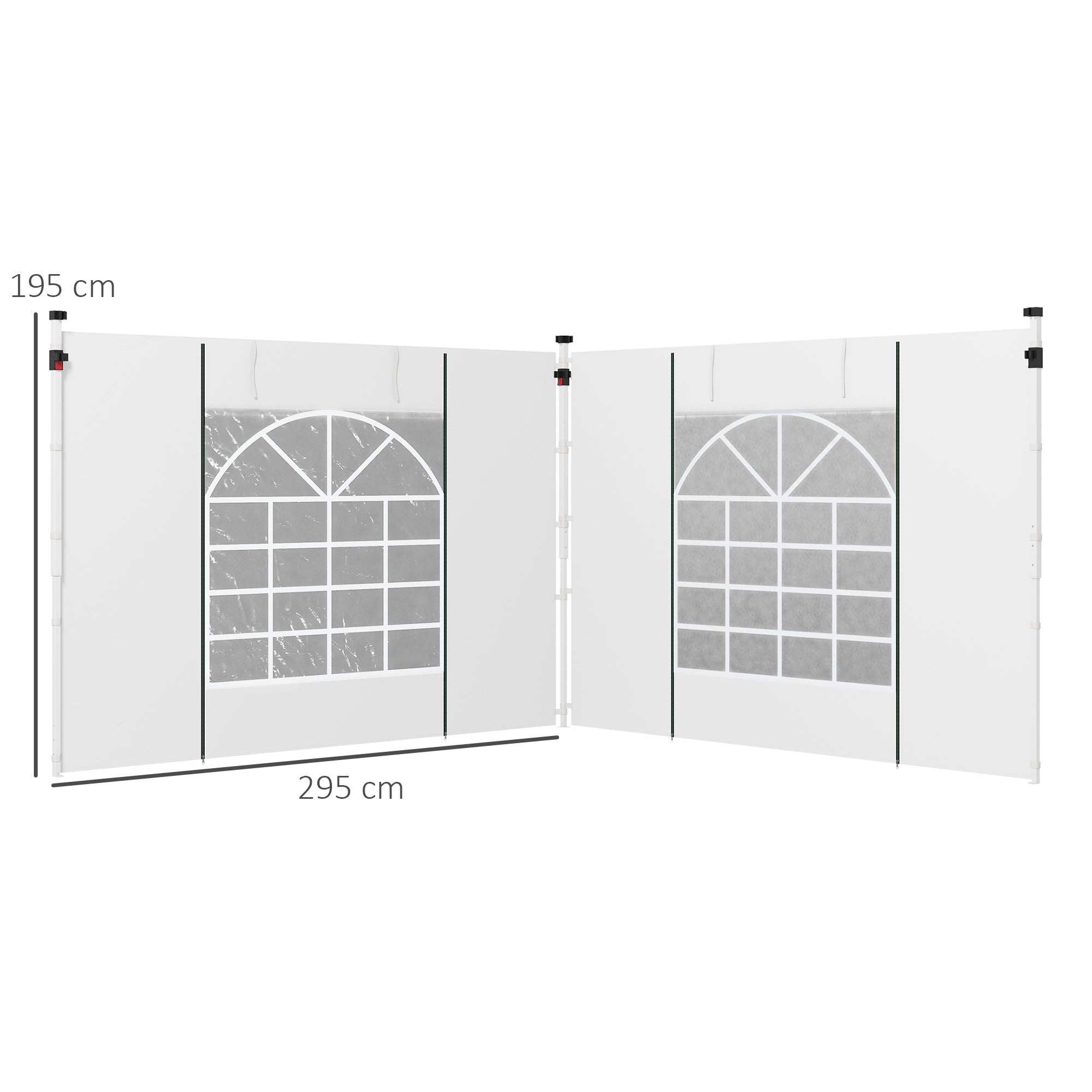 Pavilion Side Panels, Set of 2, Window & Door, Oxford, White