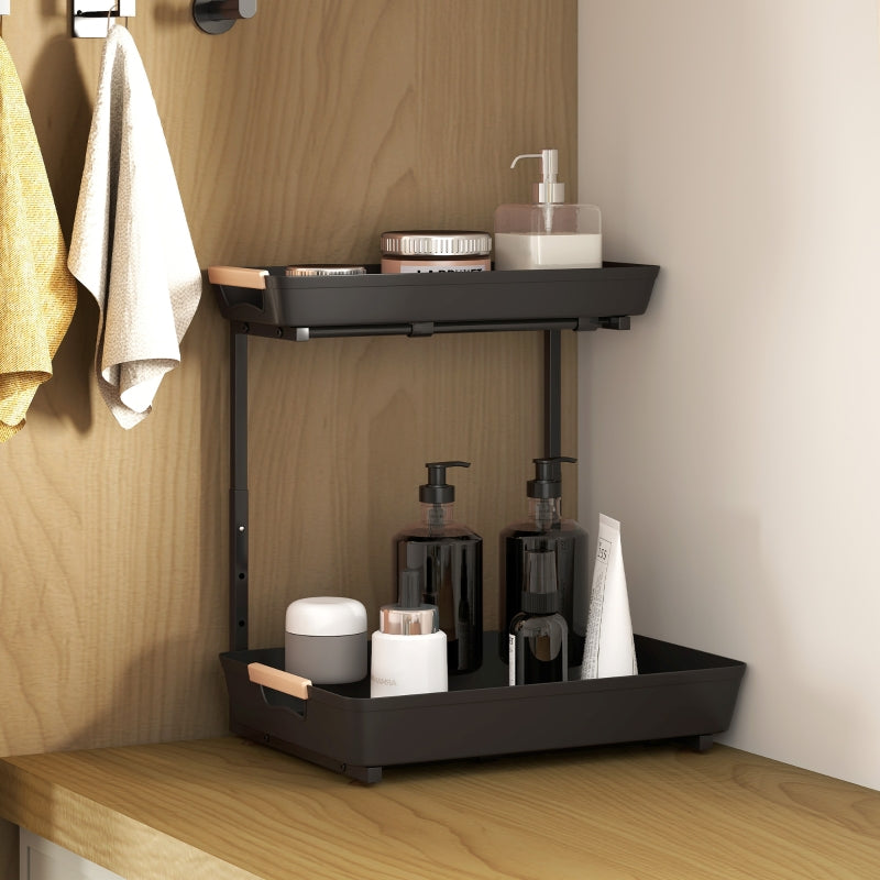 Kitchen Shelf, Height-Adjustable with 2 Baskets