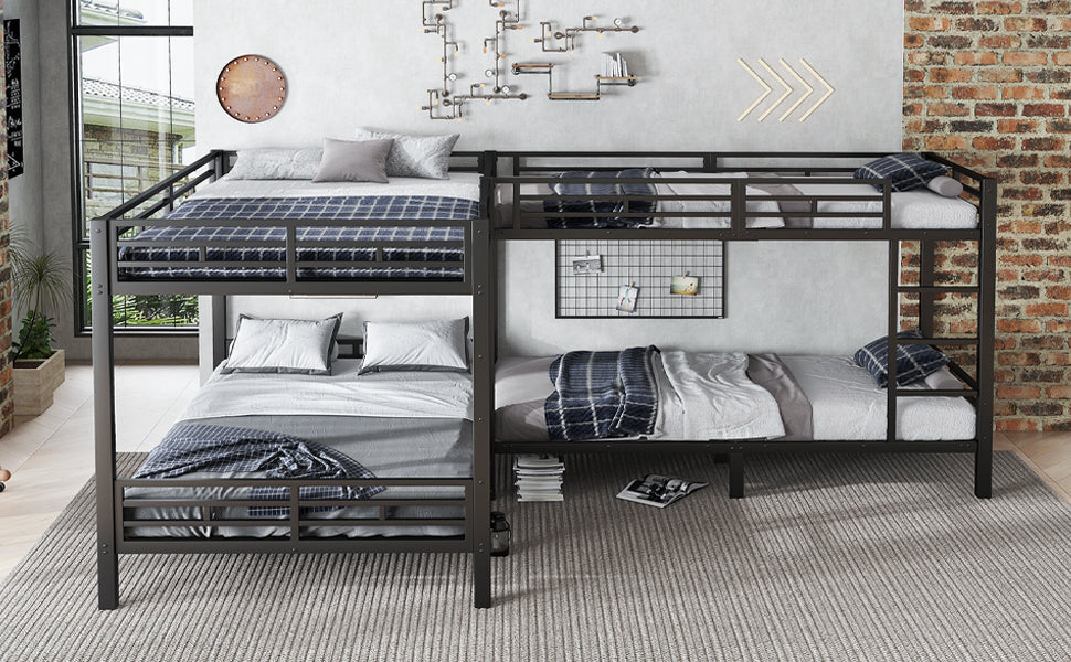 Iron Bunk Bed Multi-Size 90x200cm & 140x200cm Black