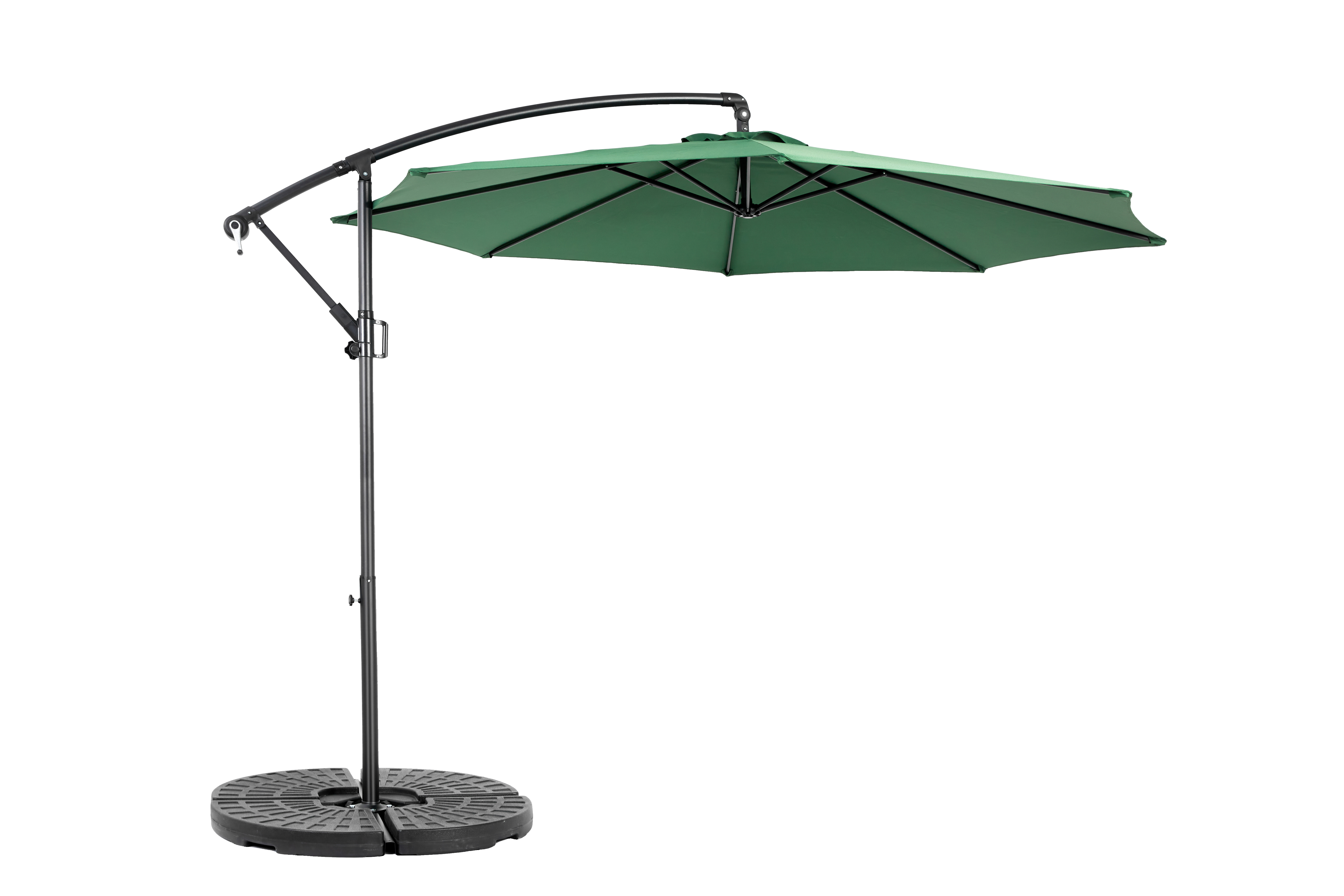 14.8 Ft Double Sided Outdoor Umbrella, Rectangular Large with Crank, Dark Green