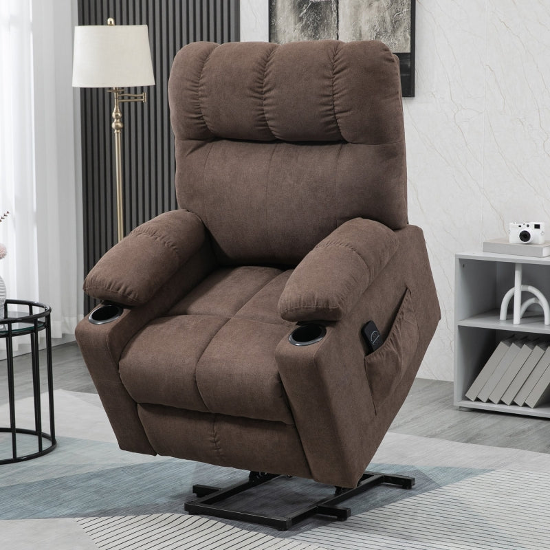 Electric Riser and Recliner Chair Power Lift with Remote Control, Dark Brown