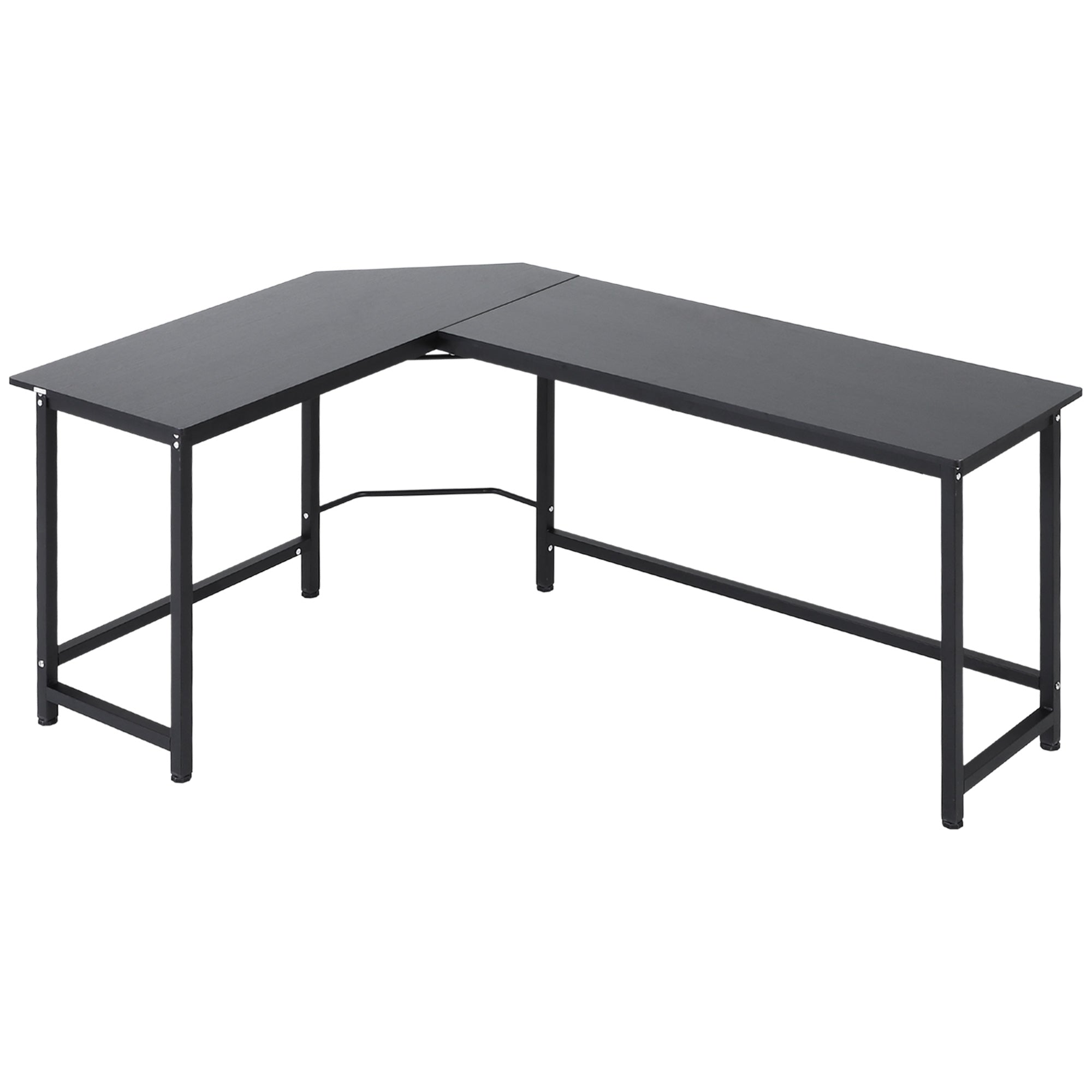 Vinsetto Corner Desk Height Adjustable, Metal Black