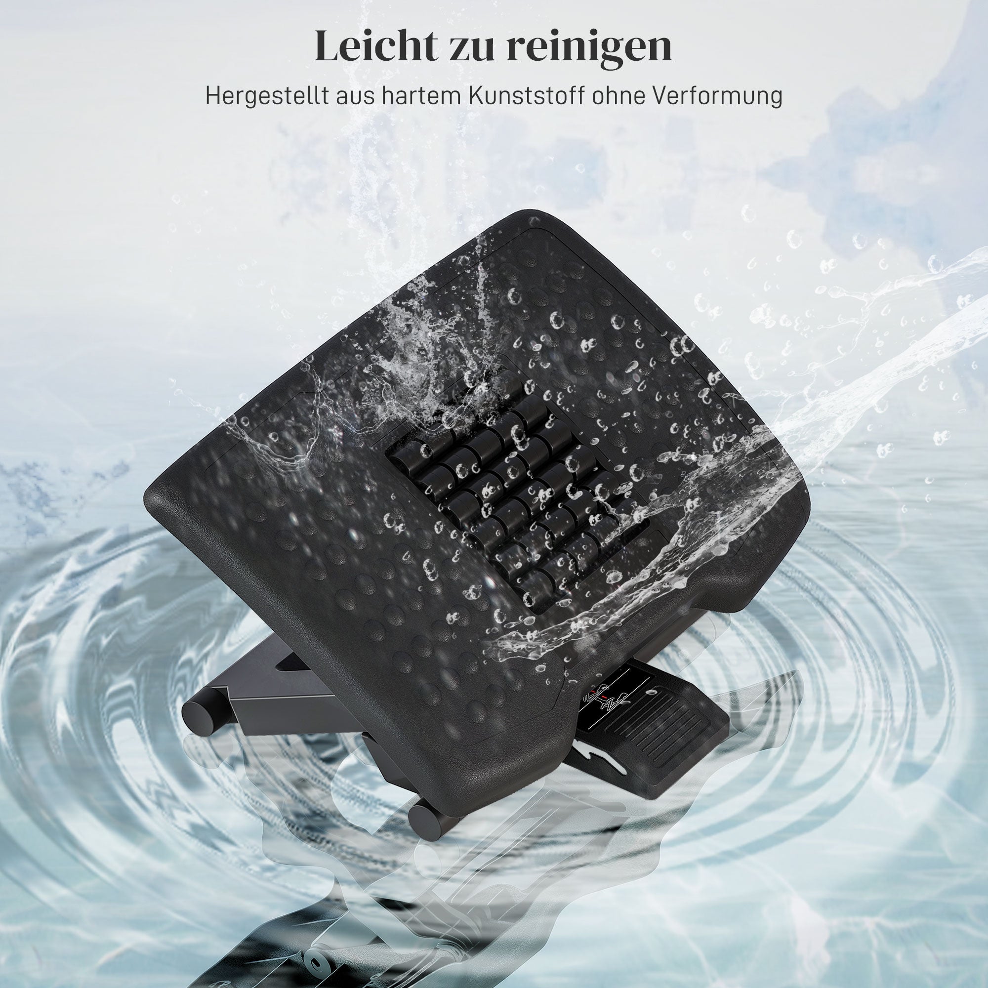 Footrest Desk Height Adjustable Ergonomic Non-Slip Support, Black