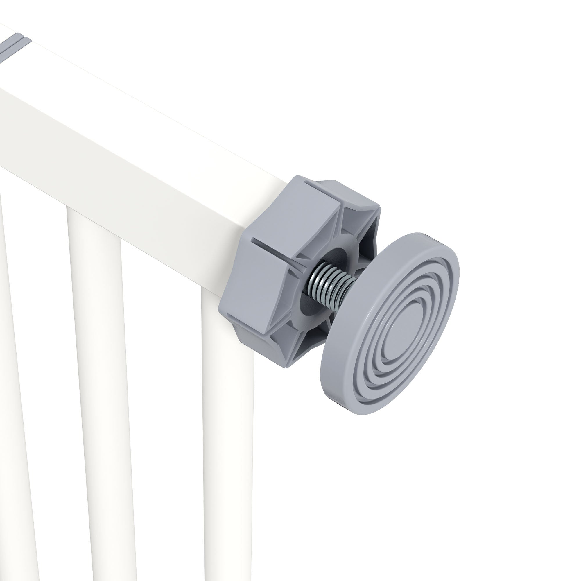 Dog Safety Gate, 74-87cm, Stair Gate, Metal Plastic White