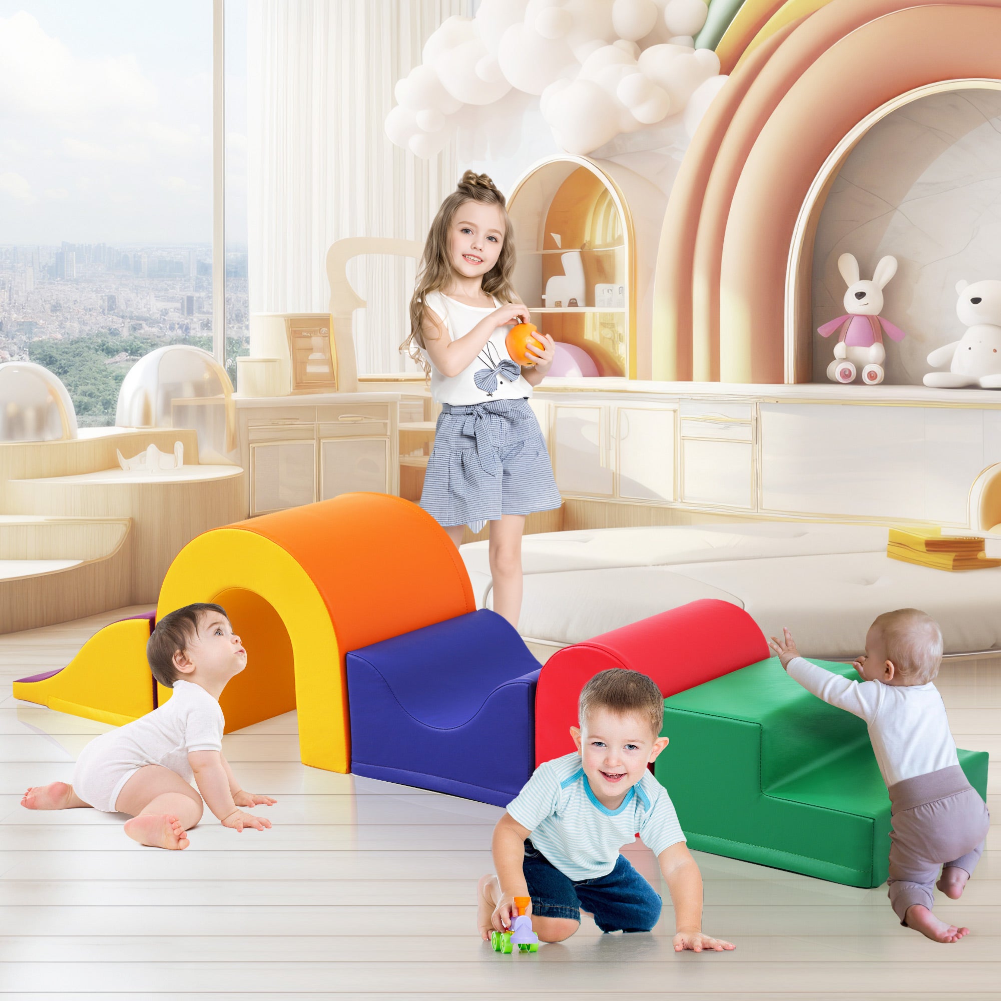 5-in-1 Giant Soft Foam Building Blocks for Kids, Colorful