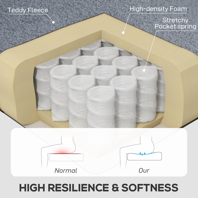 Wingback Accent Chair, Retro Upholstered Button Tufted Occasional, Grey