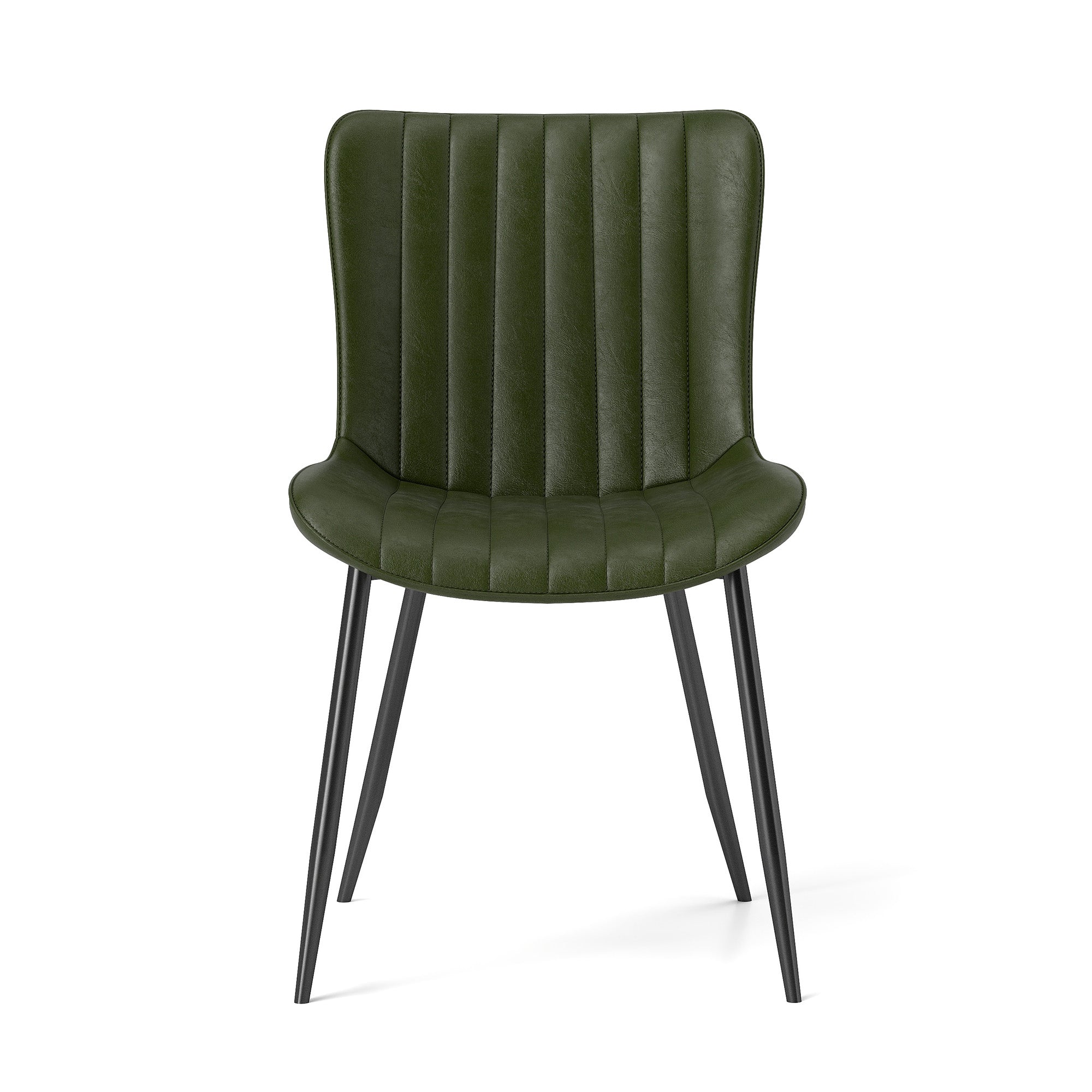 Dining Chairs, Set of 4 Modern Armchairs for Kitchen & Dining, Green Faux Leather