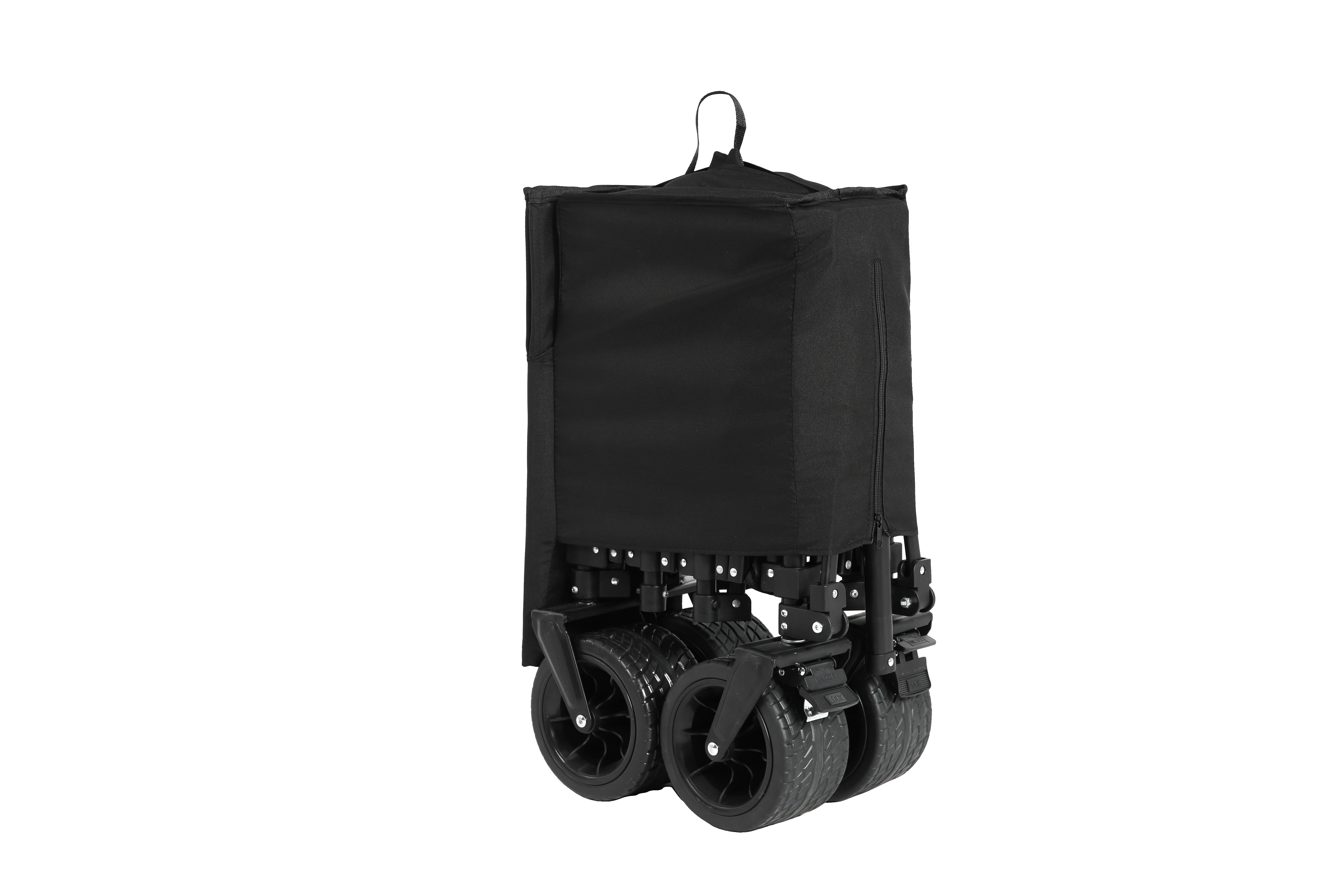 Foldable Extended Wagon, 220lbs Capacity, 300L, All-Terrain Wheels, Black