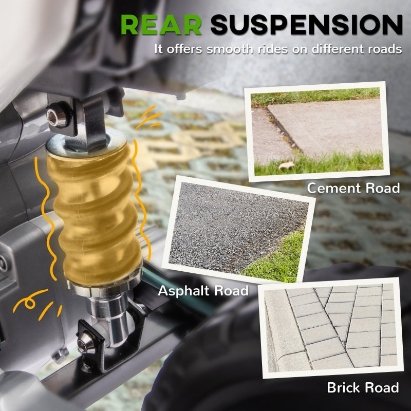 Kids Electric Motorbike, 12V Ride-On with Twist Grip Throttle and Training Wheels, Green