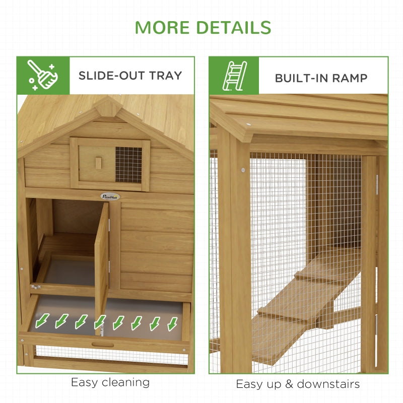 Small Chicken Coop, Hen House with Run Nesting Box, Wood