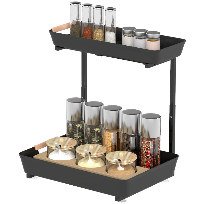 Kitchen Shelf, Height-Adjustable with 2 Baskets